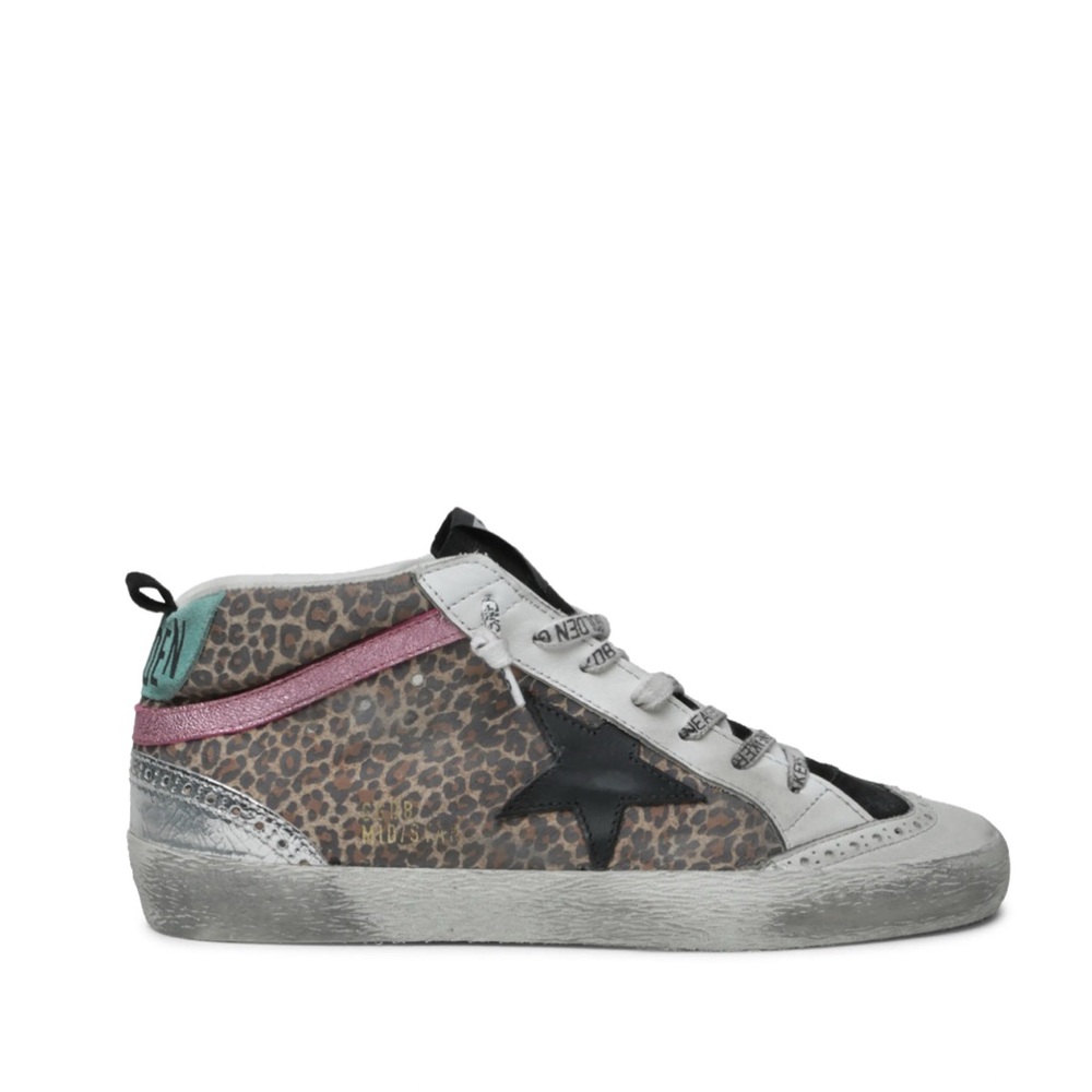 Authentic Golden Goose Mid Star Leopard Print Sneaker (Women)